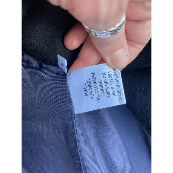 Calvin Klein Cashmere Wool Black Pea Coat Jacket EUC- Size 6, MSRP $300 - Picture 9 of 12